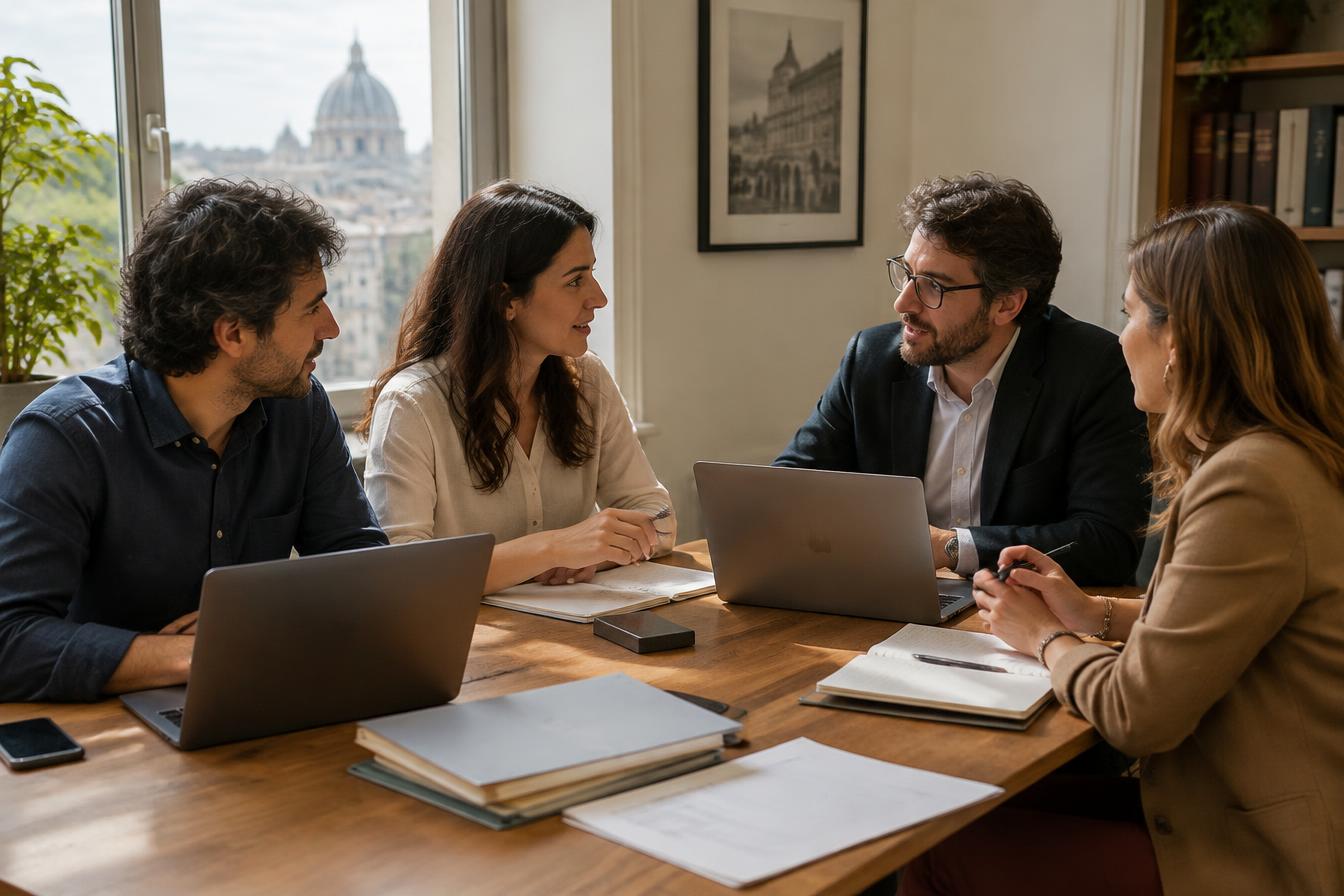 Il team dello studio in riunione